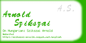 arnold szikszai business card